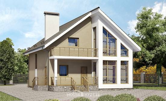 170-006-Л Проект двухэтажного дома с мансардой, бюджетный загородный дом из керамзитобетонных блоков Симферополь | Проекты домов от House Expert