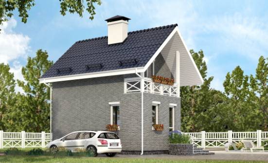 045-001-П Проект двухэтажного дома с мансардой, маленький дом из поризованных блоков Симферополь | Проекты домов от House Expert