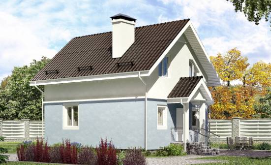 095-002-П Проект двухэтажного дома мансардный этаж, экономичный загородный дом из арболита Симферополь | Проекты домов от House Expert