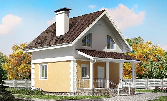 070-002-П Проект двухэтажного дома с мансардным этажом, доступный коттедж из твинблока Симферополь | Проекты домов от House Expert