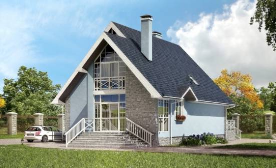 170-003-П Проект двухэтажного дома с мансардой, недорогой коттедж из твинблока Симферополь | Проекты домов от House Expert