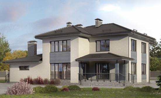 340-005-П Проект двухэтажного дома, гараж, большой загородный дом из керамзитобетонных блоков Симферополь | Проекты домов от House Expert