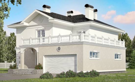 340-002-П Проект двухэтажного дома и гаражом, красивый дом из кирпича Симферополь | Проекты домов от House Expert