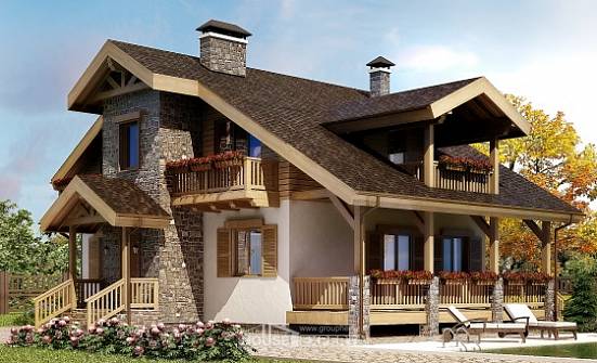 150-004-П Проект двухэтажного дома с мансардой, классический загородный дом из керамзитобетонных блоков Симферополь | Проекты домов от House Expert