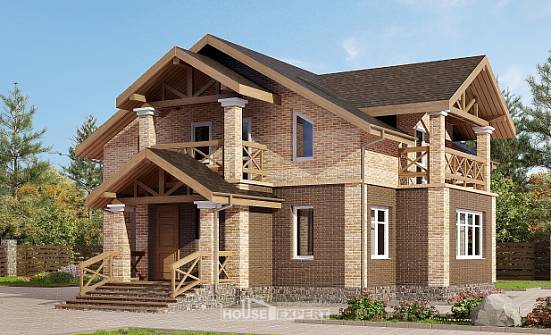 160-014-П Проект двухэтажного дома, доступный коттедж из поризованных блоков Симферополь | Проекты домов от House Expert