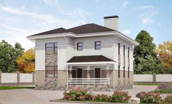 150-014-П Проект двухэтажного дома, компактный загородный дом из керамзитобетонных блоков Симферополь | Проекты домов от House Expert
