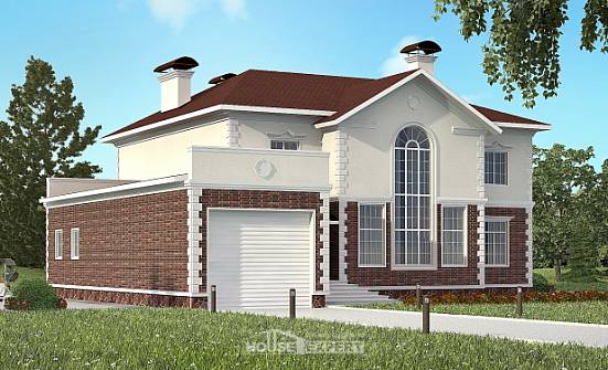 380-001-Л Проект двухэтажного дома, гараж, просторный дом из кирпича Симферополь | Проекты домов от House Expert