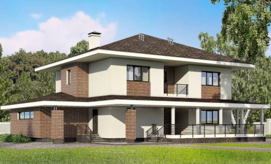 275-002-П Проект двухэтажного дома, гараж, красивый коттедж из кирпича Симферополь | Проекты домов от House Expert