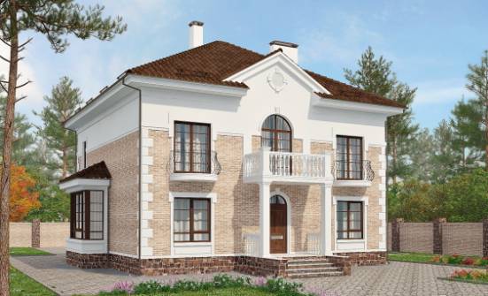 220-008-П Проект двухэтажного дома, красивый коттедж из кирпича Симферополь | Проекты домов от House Expert