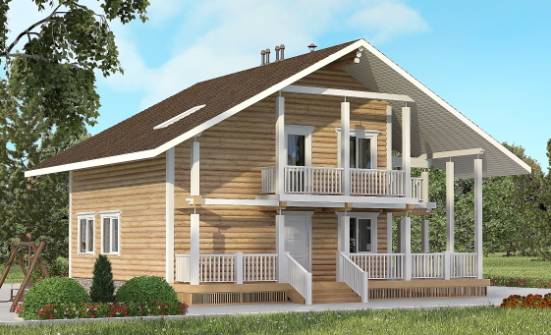 130-001-П Проект двухэтажного дома с мансардой, экономичный домик из дерева Симферополь | Проекты домов от House Expert