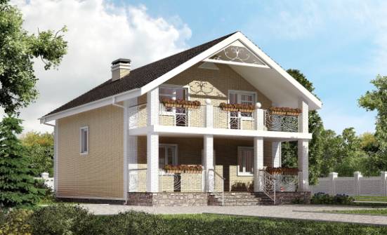 150-007-Л Проект двухэтажного дома с мансардой, простой дом из арболита Симферополь | Проекты домов от House Expert