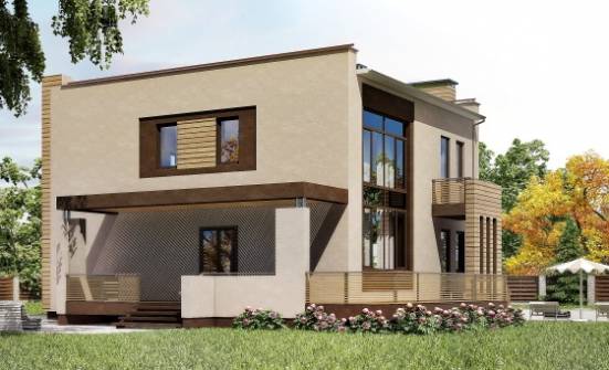 220-003-Л Проект двухэтажного дома и гаражом, классический домик из арболита Симферополь | Проекты домов от House Expert