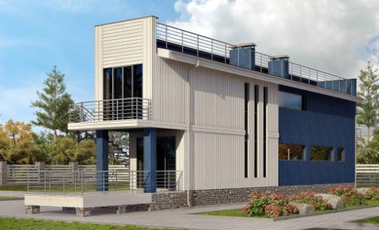 100-003-П Проект двухэтажного дома, бюджетный загородный дом из газосиликатных блоков Симферополь | Проекты домов от House Expert