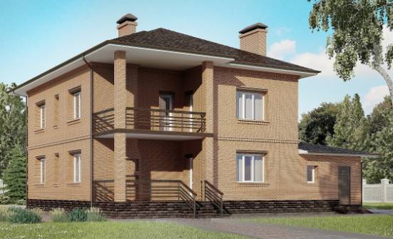245-003-Л Проект двухэтажного дома, гараж, средний загородный дом из кирпича Симферополь | Проекты домов от House Expert