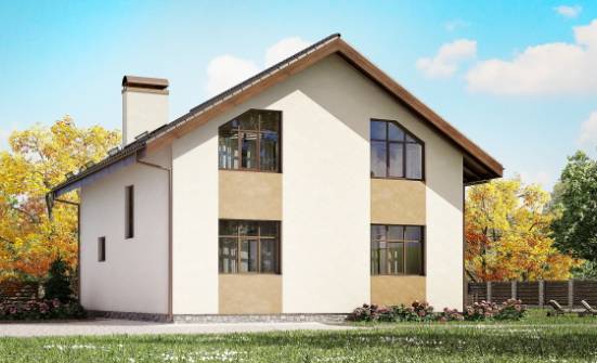170-002-П Проект двухэтажного дома мансардой, доступный дом из теплоблока Симферополь | Проекты домов от House Expert