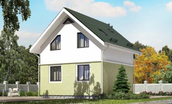 070-001-П Проект двухэтажного дома мансардой, скромный домик из теплоблока Симферополь | Проекты домов от House Expert