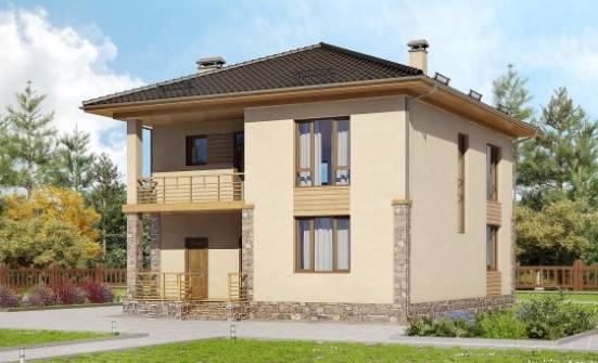 170-005-Л Проект двухэтажного дома, простой загородный дом из бризолита Симферополь | Проекты домов от House Expert