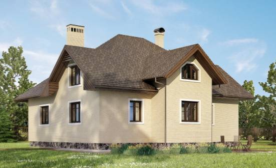 275-003-П Проект двухэтажного дома с мансардой, гараж, классический домик из кирпича Симферополь | Проекты домов от House Expert