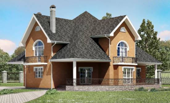 310-001-П Проект двухэтажного дома с мансардным этажом, классический дом из арболита Симферополь | Проекты домов от House Expert