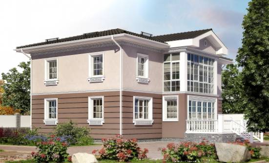 210-005-П Проект двухэтажного дома, просторный домик из поризованных блоков Симферополь | Проекты домов от House Expert
