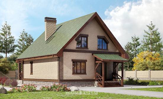 160-011-П Проект двухэтажного дома с мансардой, экономичный домик из блока Симферополь | Проекты домов от House Expert
