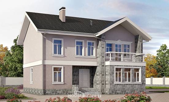 170-008-П Проект двухэтажного дома, красивый коттедж из арболита Симферополь | Проекты домов от House Expert