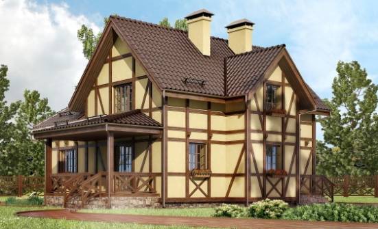 160-003-П Проект двухэтажного дома с мансардой, недорогой дом из твинблока Симферополь | Проекты домов от House Expert