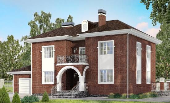 180-006-Л Проект двухэтажного дома и гаражом, современный коттедж из кирпича Симферополь | Проекты домов от House Expert