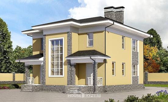 155-011-Л Проект двухэтажного дома, компактный коттедж из газобетона Симферополь | Проекты домов от House Expert