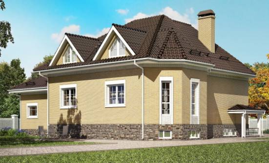 400-001-П Проект трехэтажного дома мансардой и гаражом, классический загородный дом из твинблока Симферополь | Проекты домов от House Expert
