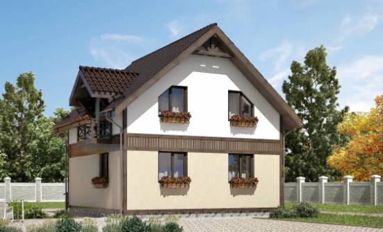 105-001-П Проект двухэтажного дома мансардой, современный домик из газосиликатных блоков Симферополь | Проекты домов от House Expert