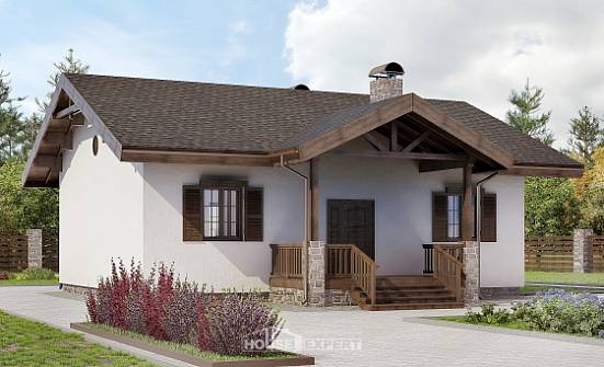 090-002-П Проект одноэтажного дома, уютный загородный дом из кирпича Симферополь | Проекты домов от House Expert