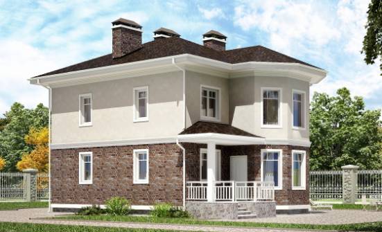 120-001-Л Проект трехэтажного дома, экономичный коттедж из блока Симферополь | Проекты домов от House Expert