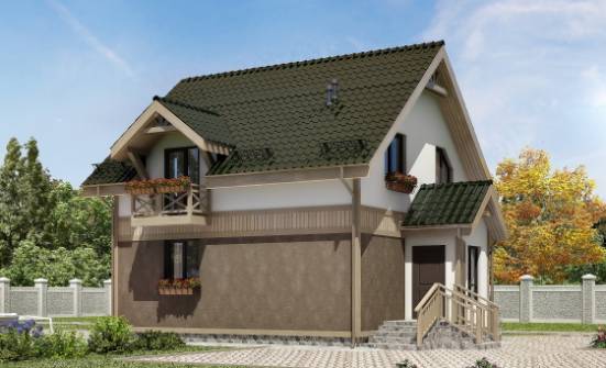 105-001-Л Проект двухэтажного дома с мансардой, красивый коттедж из арболита Симферополь | Проекты домов от House Expert