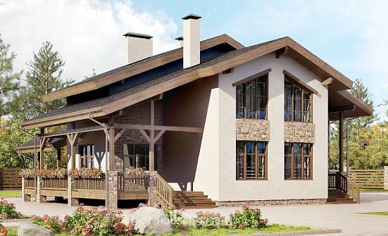 240-003-Л Проект двухэтажного дома с мансардой, уютный дом из кирпича Симферополь | Проекты домов от House Expert