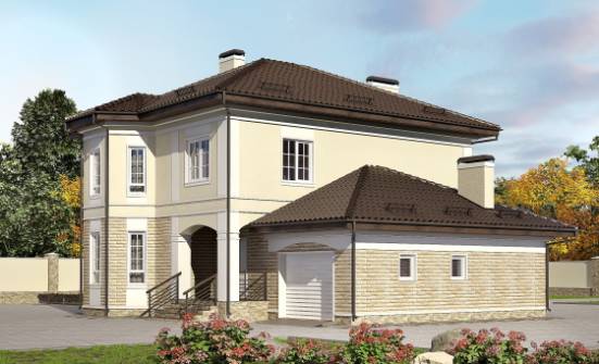 220-007-П Проект двухэтажного дома и гаражом, уютный домик из кирпича Симферополь | Проекты домов от House Expert