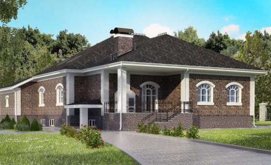 490-001-П Проект трехэтажного дома с мансардой и гаражом, большой загородный дом из кирпича Симферополь | Проекты домов от House Expert