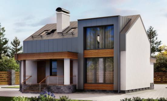 120-004-П Проект двухэтажного дома мансардный этаж, экономичный домик из твинблока Симферополь | Проекты домов от House Expert