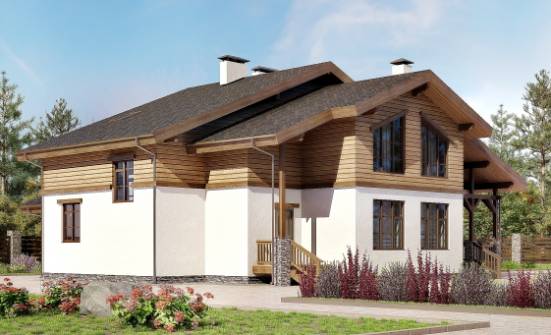 210-006-П Проект двухэтажного дома мансардой, простой коттедж из кирпича Симферополь | Проекты домов от House Expert