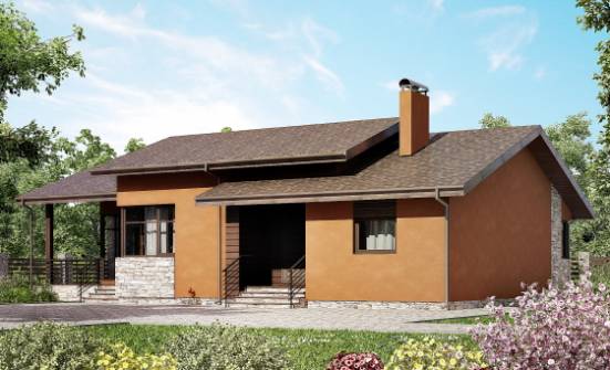 130-007-П Проект одноэтажного дома, классический загородный дом из теплоблока Симферополь | Проекты домов от House Expert