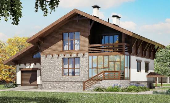 420-001-П Проект трехэтажного дома с мансардой и гаражом, красивый домик из кирпича Симферополь | Проекты домов от House Expert