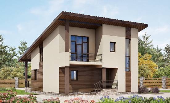 140-005-Л Проект двухэтажного дома с мансардой, простой дом из бризолита Симферополь | Проекты домов от House Expert