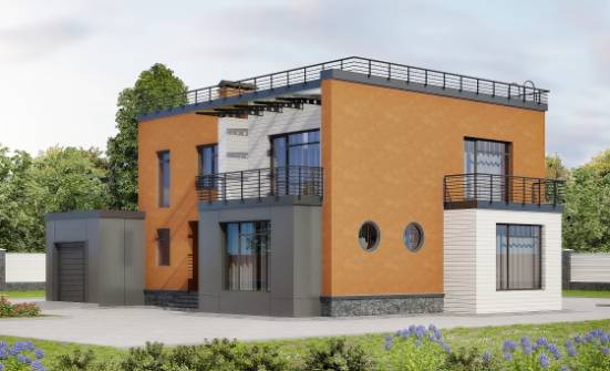 260-002-Л Проект двухэтажного дома, гараж, просторный загородный дом из теплоблока Симферополь | Проекты домов от House Expert