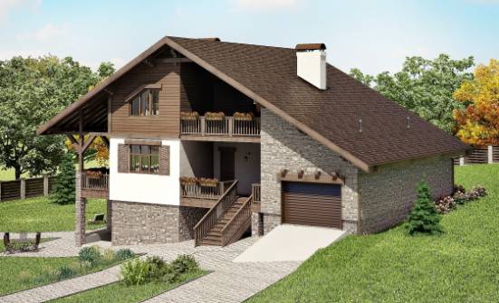 300-003-П Проект трехэтажного дома с мансардным этажом, гараж, красивый дом из кирпича Симферополь | Проекты домов от House Expert