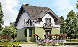 120-003-П Проект двухэтажного дома с мансардой, доступный дом из газобетона Симферополь, House Expert