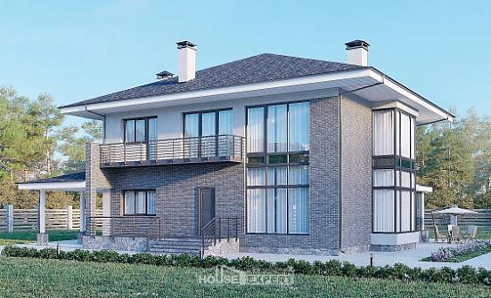 250-004-Л Проект двухэтажного дома, большой загородный дом из газобетона Симферополь | Проекты домов от House Expert