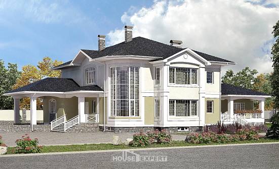 620-001-Л Проект трехэтажного дома, гараж, классический коттедж из газобетона Симферополь | Проекты домов от House Expert