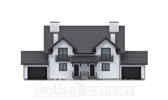 290-003-П Проект двухэтажного дома мансардой, большой домик из газосиликатных блоков Симферополь, House Expert