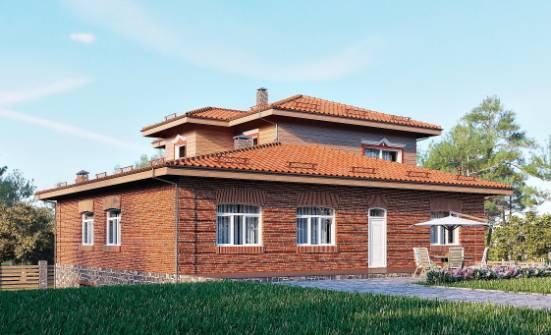 380-002-Л Проект трехэтажного дома, гараж, современный коттедж из кирпича, Симферополь