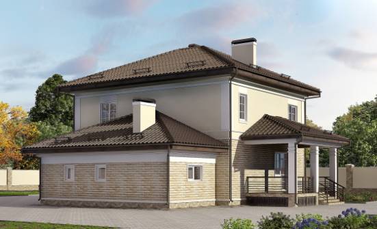 220-007-П Проект двухэтажного дома, гараж, просторный коттедж из кирпича, Симферополь